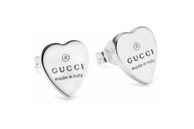 Gucci Trademark Silver Heart Earrings YBD22399000100U