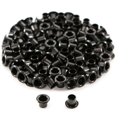 (#8-8) - (1/4in) - Black Kydex Holster Eyelets - (25, 50, 100 Qty.) - (USA Made)