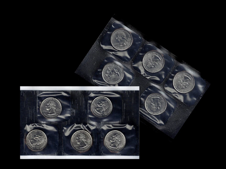 2003 P+D Illinois Alabama Maine Missouri Arkansas Statehood US Quarter Mint Set  - Image 2 of 2