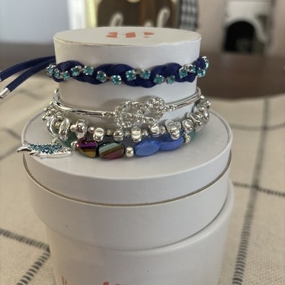 Bomb Party We re On Lake Time Stack 4 Bracelets Removable Charm RBP6058 Silver 
