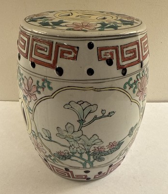 Small Chinese Hand-Painted Porcelain Garden Stool Potpourri
