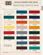 1953 1954 1955 And 1956 Chevrolet Truck And Van Paint Chips R-m 1953 1954 1955 And 1956 Chevrolet Truck And Van Paint Chips R-m