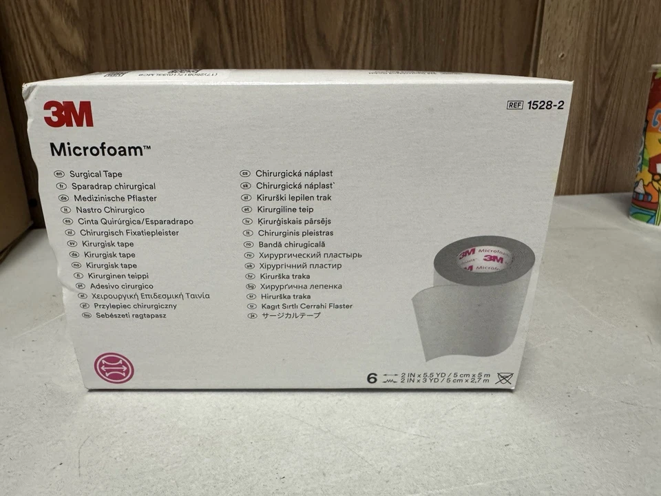 3M Microfoam Surgical Tape 1528-2 2” x 5.5 yd Box of 6 Rolls Exp 2025 - Image 2 of 4