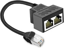 Ethernet Splitter 1 to 2 RJ45 Network Cable Adapter, Note Only Connect One Net