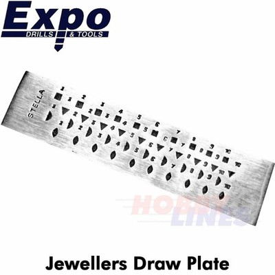JUWELIER ZUGPLATTE Formen Quadrat Dreieck Oval Halbrund Expo Werkzeuge 74381