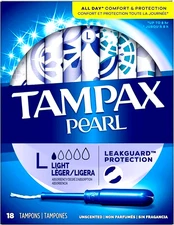 Lot Of 5 Tampax Pearl Light Absorbency Unscent Tampon Leakguard Protection 18ct