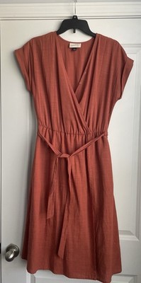 Universal Thread Women's Rust Colored Wrap Skirt Midi Length Dress Size XS