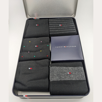 Tommy Hilfiger Herren Socken 5Er Pack Geschenkbox Metall Schwarz 39-42