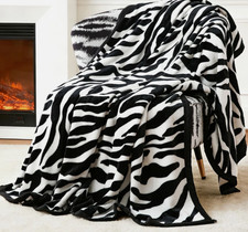 Exclusivo Mezcla blanket black and white zebra print