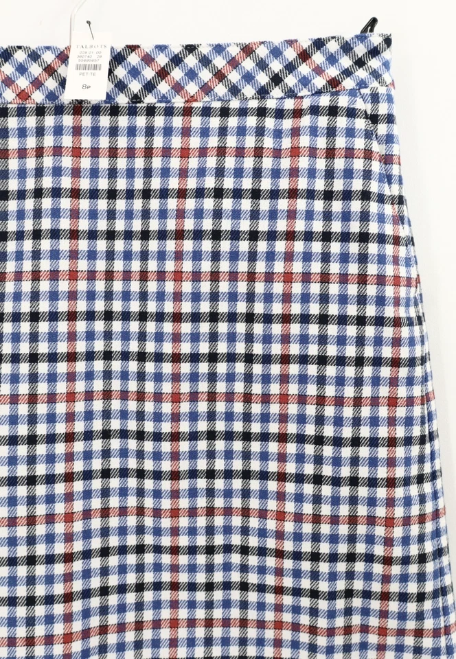 NWT TALBOTS Women's Cotton A-Line Skirt Lined Pocket Plaid Multicolor 8P Petite - Image 4 of 4