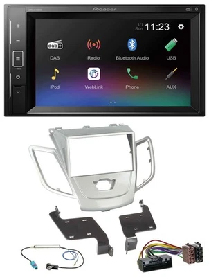 Pioneer DAB MP3 2DIN Bluetooth USB Autoradio für Ford Fiesta 2010-2017 silber - Bild 1 von 4