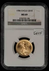 1986 G$10 1/4 oz Gold American Eagle - First Year Issue - NGC MS 69 - SKU-G6115