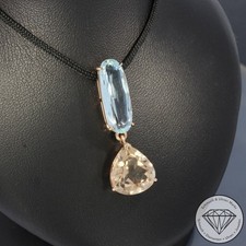 Wert 1790 € Morganit Aquamarin Anhänger ohne Kette 585er/14 Karat Rose Gold xxyy
