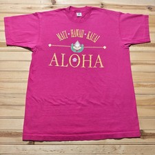 Vintage 90s Maui Hawaii Kauai Aloha Tropical Island Beach Graphic T-Shirt USA XL