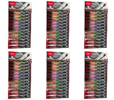 Colgate Toothbrushes Super Flexi Charcoal Medium 6 X 12 Count (72 Total)