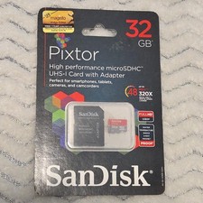 SanDisk 32GB Pixtor High Performance microSDHC UHS-I Card With Adapter NEW!