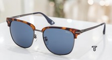 BMW BW0067-H 53V Blonde Havana Blue 57 mm Browline Men's Sunglasses