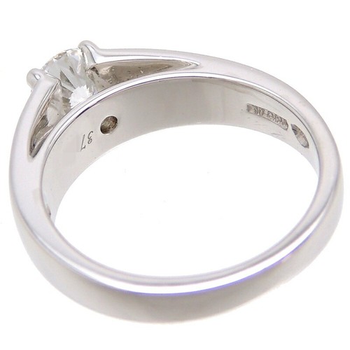 Bvlgari 0.71ct Diamond Glyph Solitaire Ring Pt950 Platinum US 5.5 Used - Picture 3 of 10