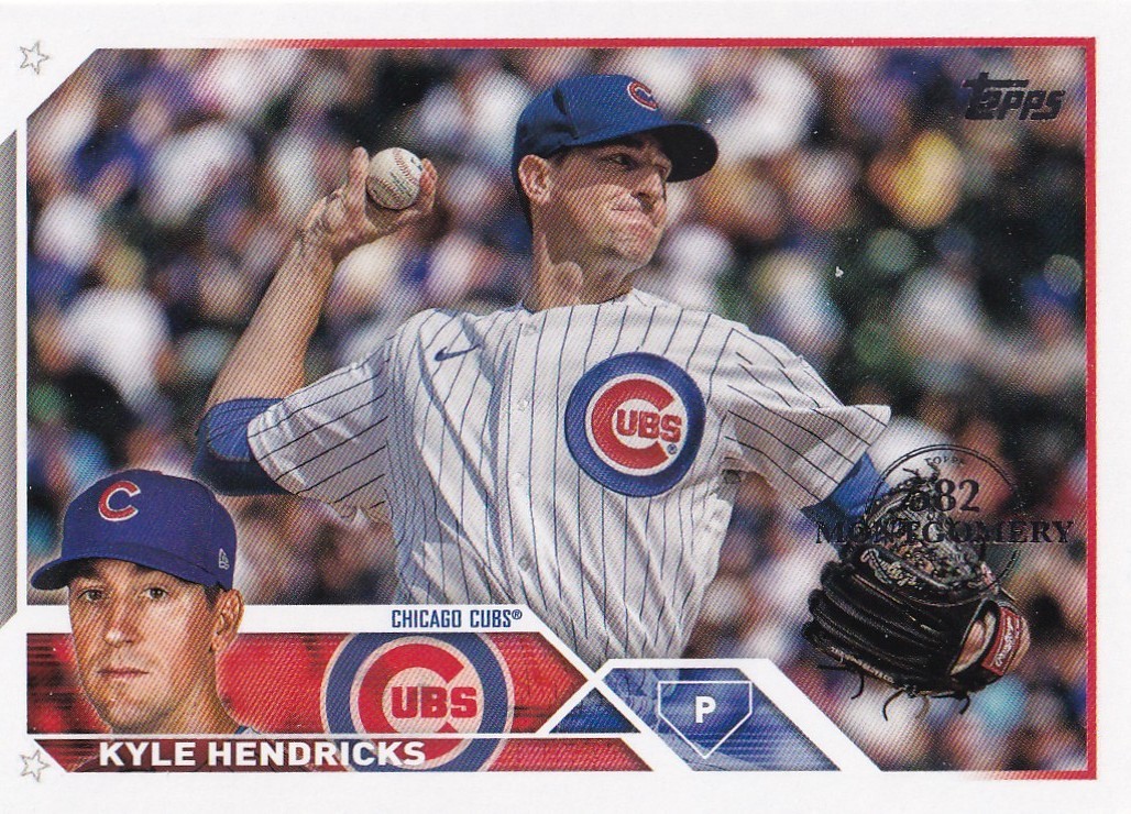 KYLE HENDRICKS TOPPS 582 MONTGOMERY CLUB SILVER STAMP CUBS #137 2023 23