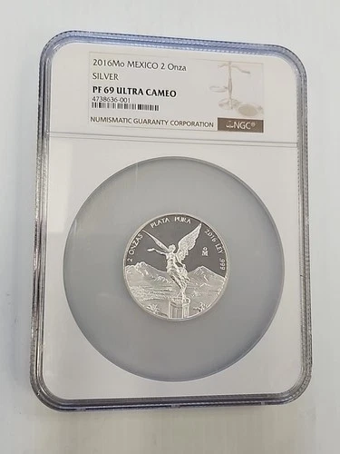 2016 Mo Mexico 2 Onza Silver Proof 0.999 Libertad NGC PF 69 UC