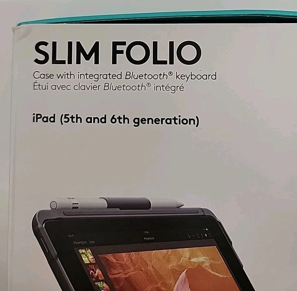 LOGITECH iPad Slim Folio Case Wireless Keyboard With Bluetooth Black New - Image 3 of 4