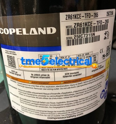 Copeland Scroll ZR61KCE-TFD-265 5 HVAC Compressor Expedited Shipping