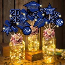 Graduation Decorations Class of 2026-30pcs Blue and Black Graduation Table