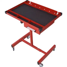 Red Portable Adjustable Tear down Work Table with Drawer for Garages, Repair Sho