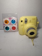 Fujifilm Instax Mini 8 Yellow Instant Camera w/ Strap & NEW Lens Filters Tested