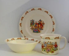 3-Piece Royal Doulton Bunnykins Childs Set – “Bunnykins  – 1976–1993 © 1936  log