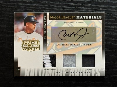 2005 Prime Patches Major League Triple Materials Autograph #36 Cal Ripken Jr /7