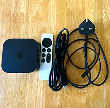 Apple TV  4K - A2843 / Silver with Siri Remote, Power Cable UK Plug