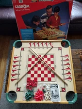 Vtg Carrom Game Board Table Model 100 Accessories & Instructions Complete W/Box