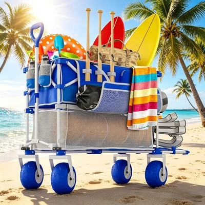 Beach Wagon Double Layer 500lb Capacity Blue
