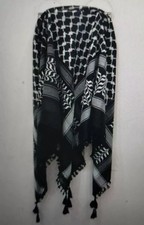 Palestine Scarf with Tassels Arafat Arab Style Traditional Shemagh Keffiyeh 47"