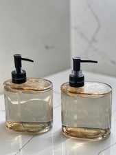 Asquith  Somerset Honey Hand Wash Set 2 Glass Bottles 16.9 oz Luxury Kitchen