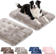Deluxe 2-Pack Washable Dog Bed, Anti-Slip Plush Crate Mat for All Sizes