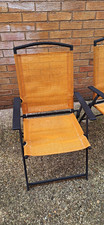 Modern Outdoor Garden Chair with Armrests Black Metal Frame Beige Textilene