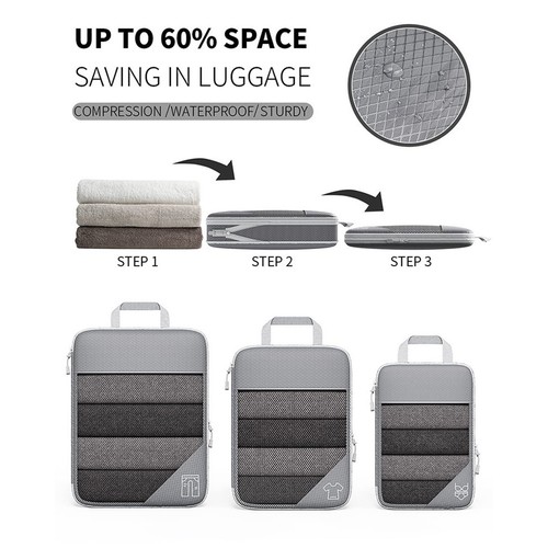 6PCS Compressed Packing Cubes Set, Portable Luggage Organizers, Ideal for3692 - Picture 2 of 7