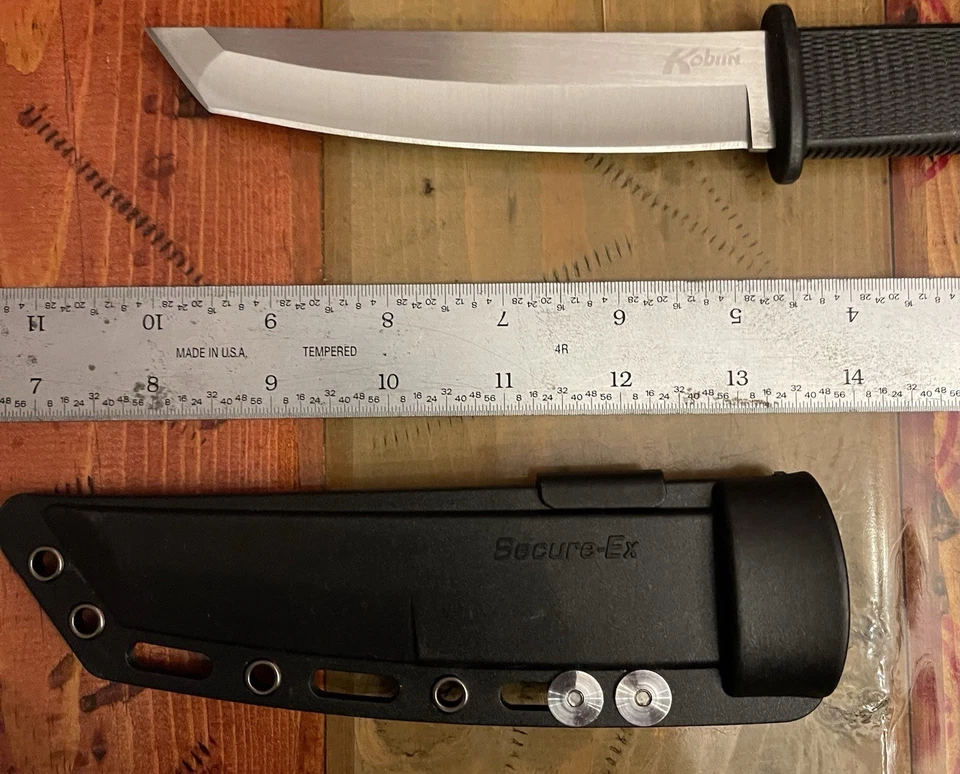 Cuchillo Fijo Kobun Acero Frío 5.5" AUS8A Acero Tanto Hoja Negro Mango Kray-Ex Foto 4 de 4