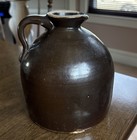 Antique Jug Rustic Stoneware Brown Glaze Pottery Syrup Jug — photo 10