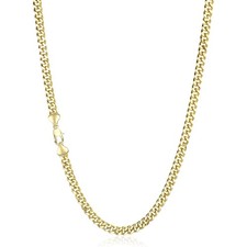 5mm Gold Cuban Link Chain Necklace for Men   Women  14K Gold Chain
