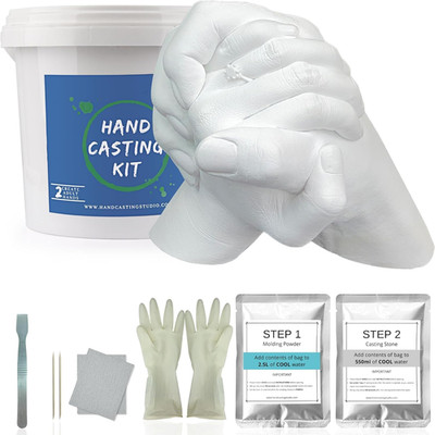 Couples Hand Casting Kit for Holiday Activities, Molding Kits for Adults & Kids