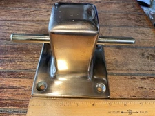 VINTAGE POLISHED BRONZE MOORING BITT, SAMPSON POST/BOLLARD, CLEAT 5" BASE