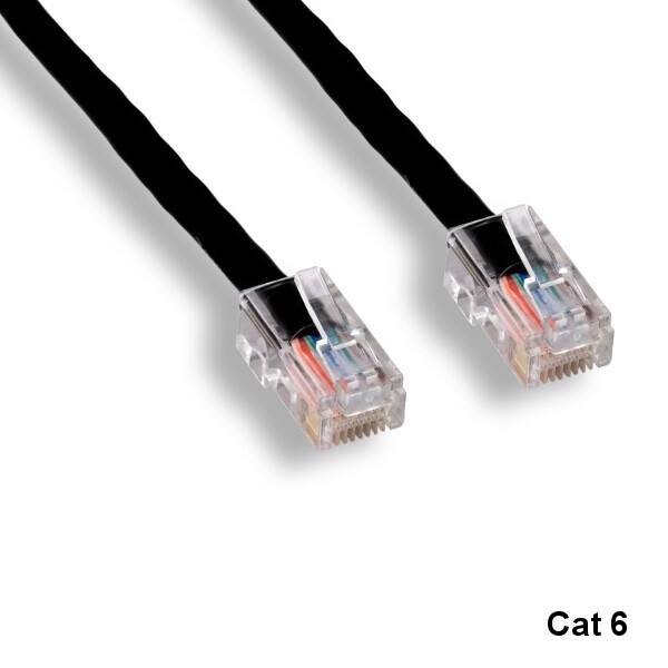 Kentek Black 25ft UTP Non-Boot Cat6 Cable 24AWG RJ45 Pure Copper Network Etherne