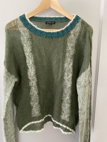 Jessie Liu Green Mohair Lightweight Pullover Sweater Size S Rare Beautiful - Picture 3 of 5