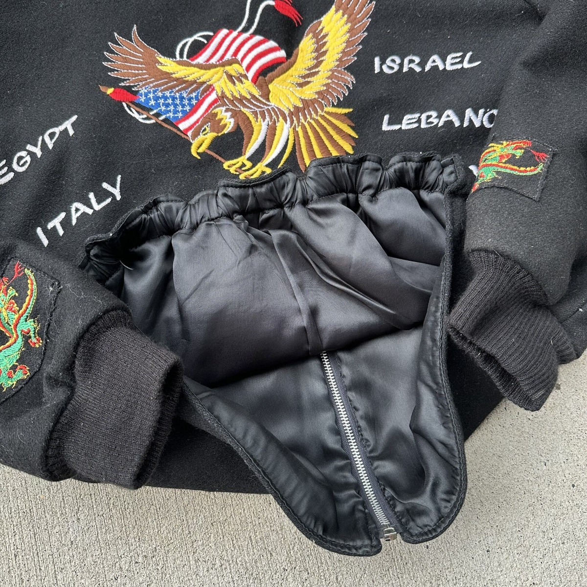 1983-84' USS. John F Kennedy CV-67 Navy Cruise Jacket Wool Black