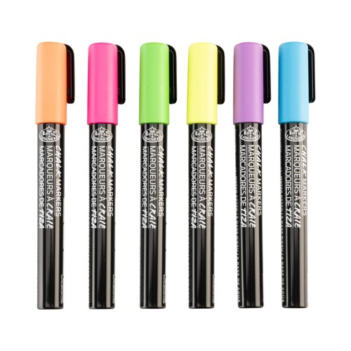 Royal & Langnickel 6 Piece 2.0 mm Neon Chalk Marker Set - Picture 2 of 5