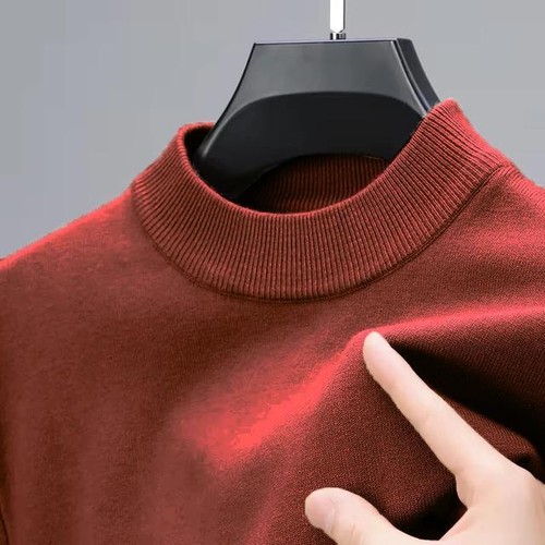 Men's Half Turtleneck Knit Sweater - Classic & Cozy - Picture 13 of 16