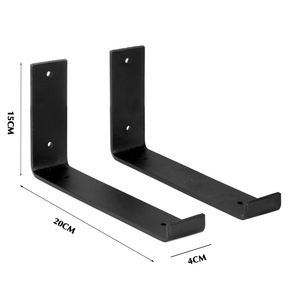1/2Pcs 12 inch Floating Shelf Bracket Heavy Duty Iron Shelves Brackets L Bracket - image 4 of 4